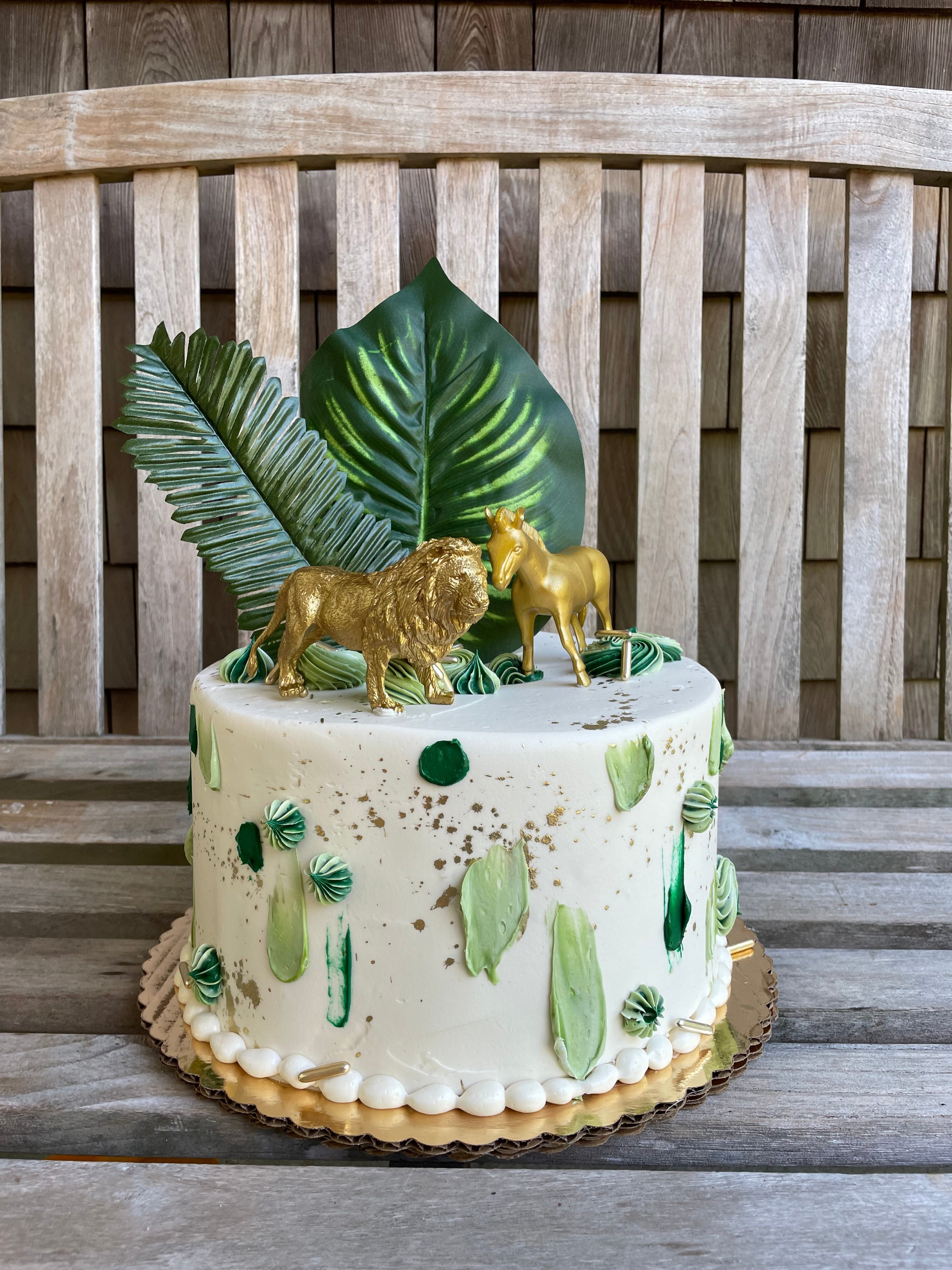 Emerald and Gold 4 Tier Wedding Cake - Cupcake Boutique